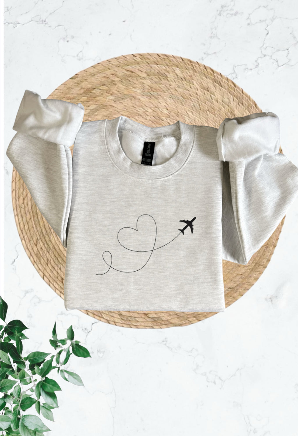 Airplane Heart Smoke Line Art Sweatshirt