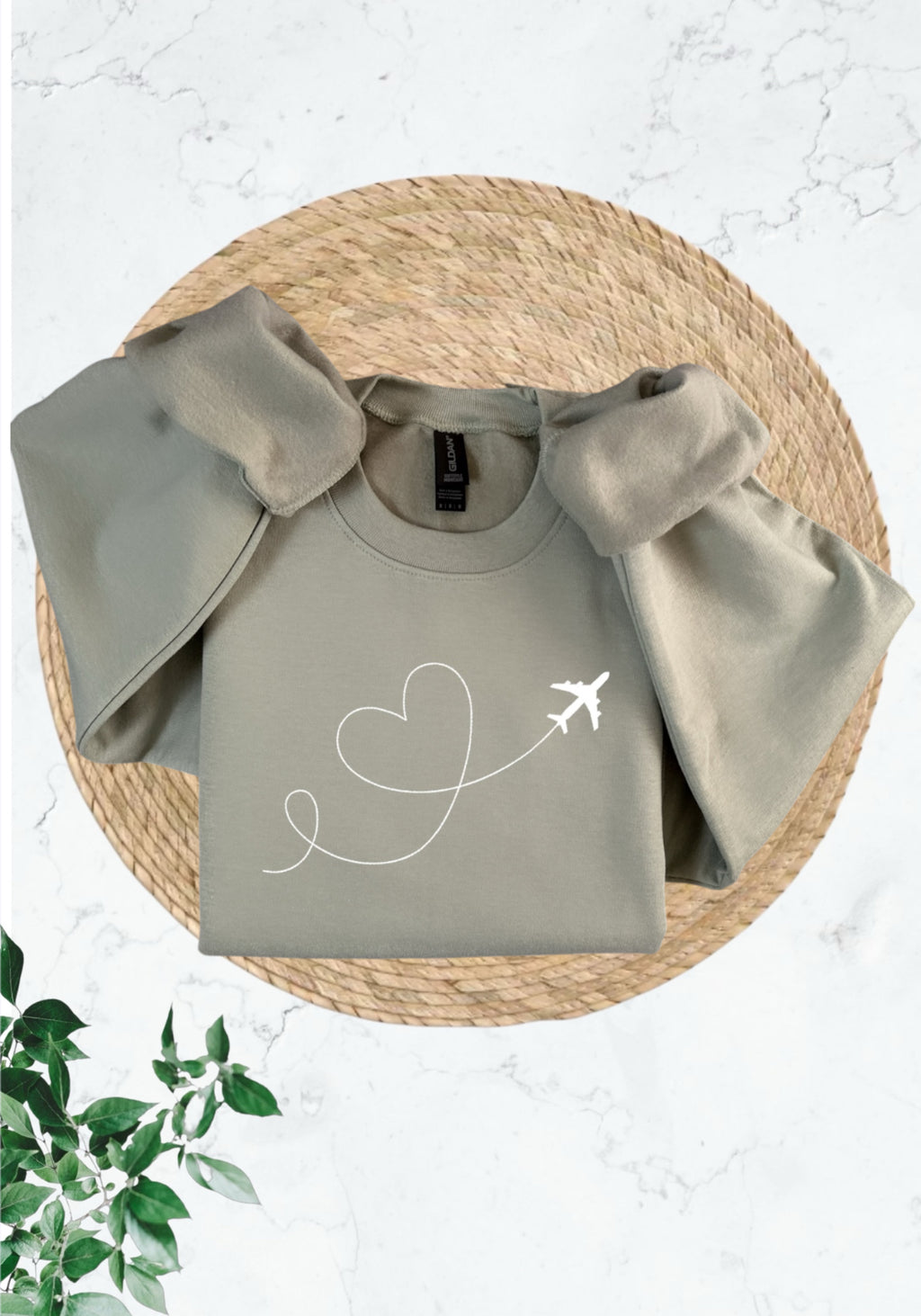 Airplane Heart Smoke Line Art Sweatshirt