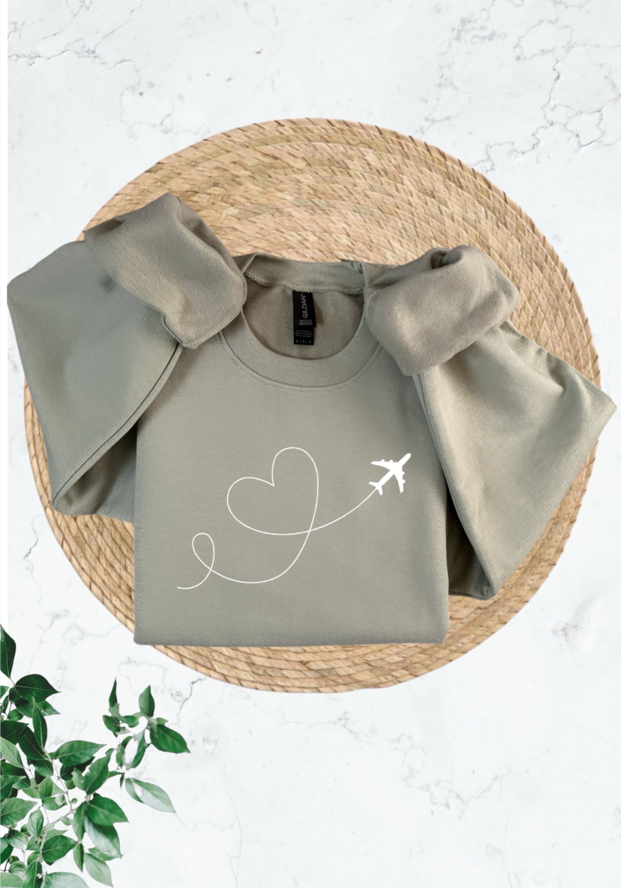 Airplane Heart Smoke Line Art Sweatshirt