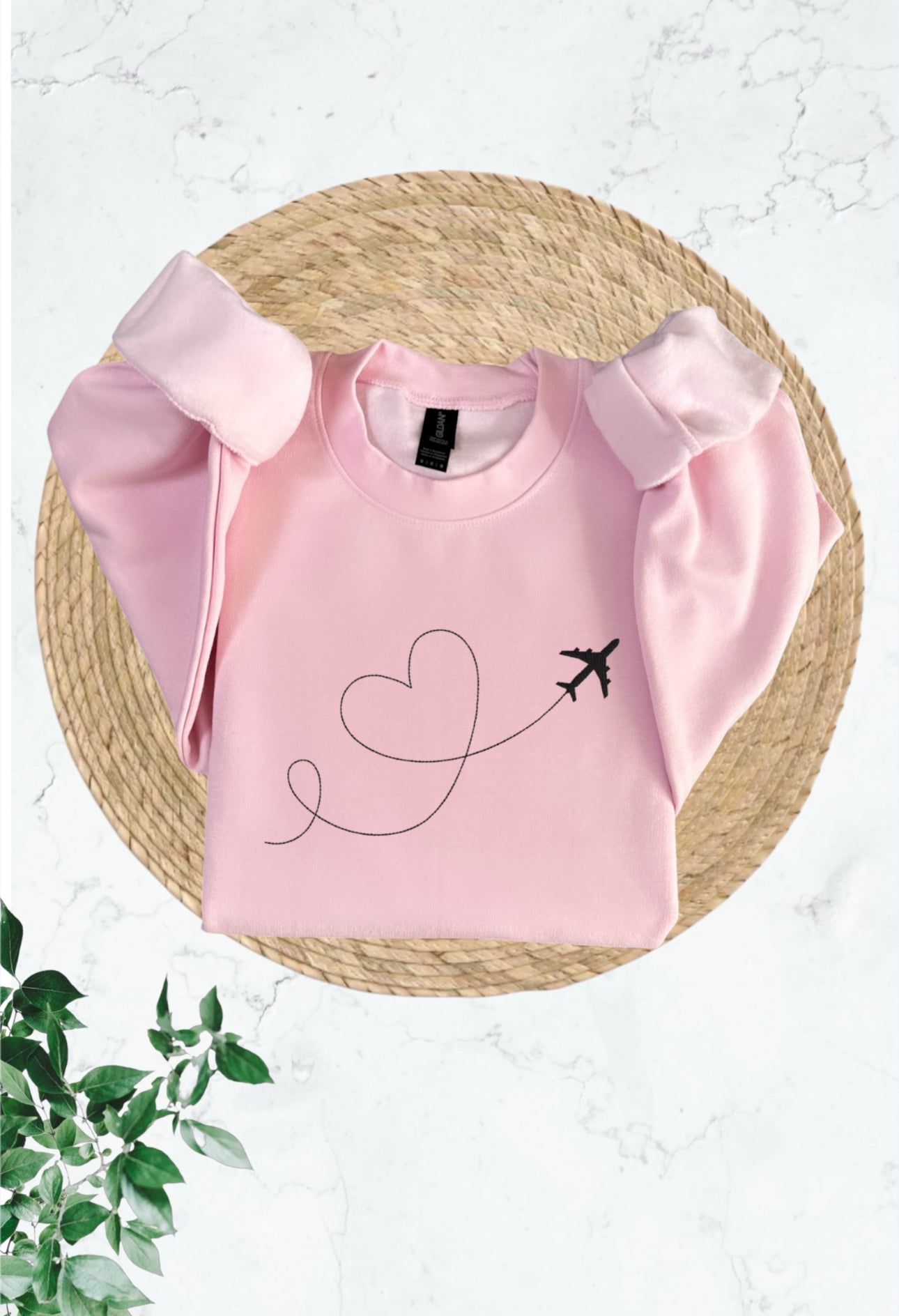 Airplane Heart Smoke Line Art Sweatshirt