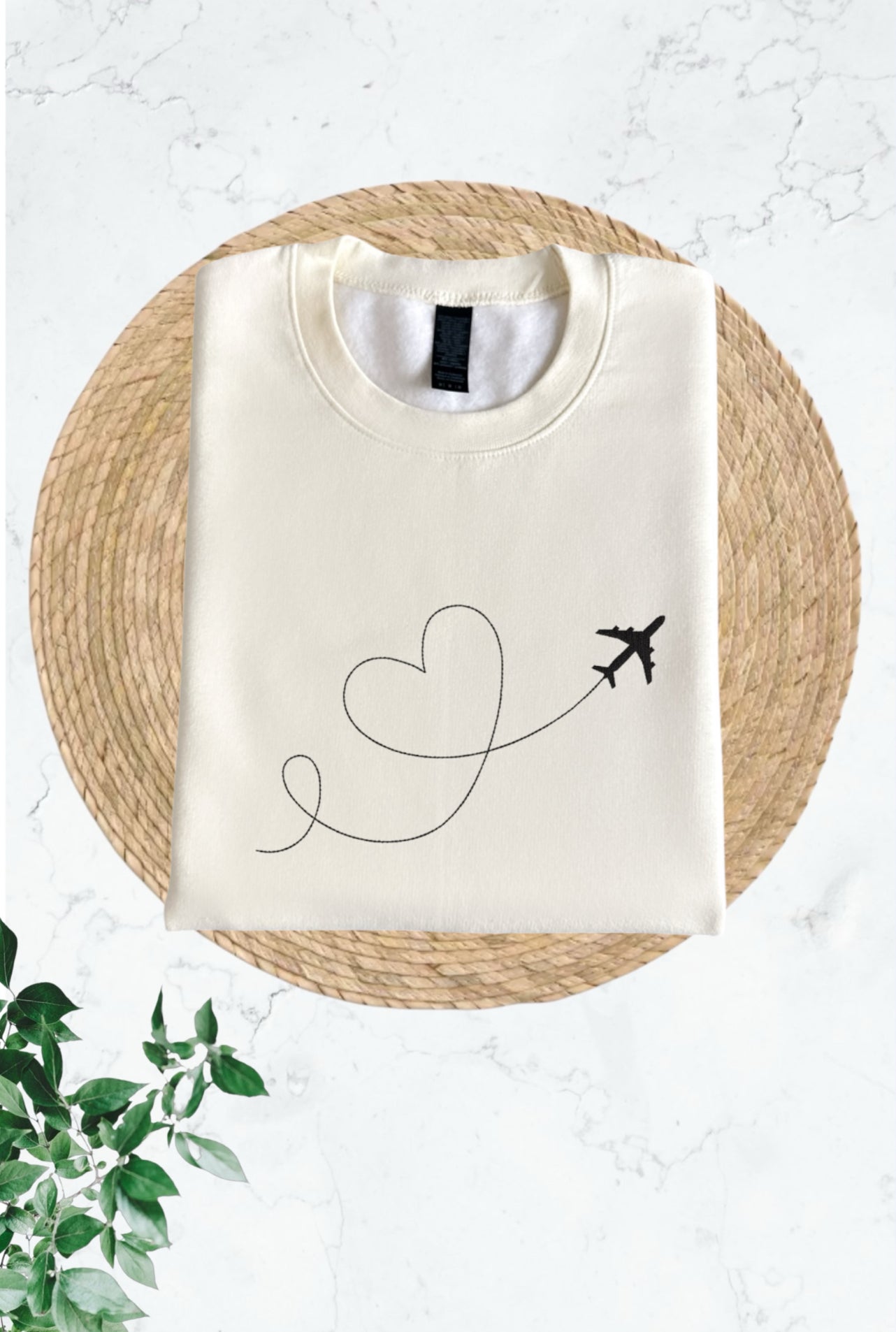 Airplane Heart Smoke Line Art Sweatshirt