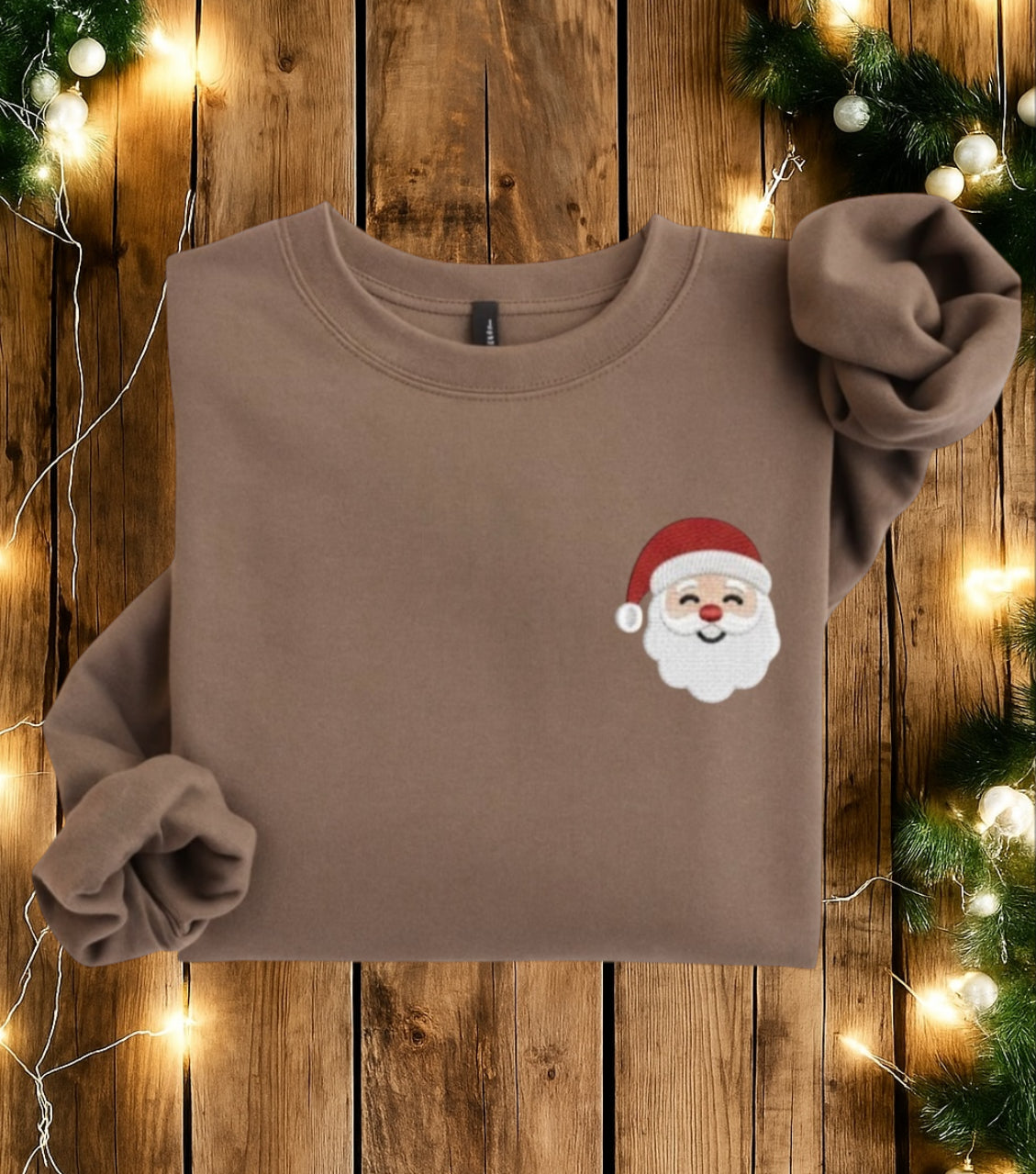 Embroidered Santa Claus Sweatshirt – Festive Christmas Embroidery