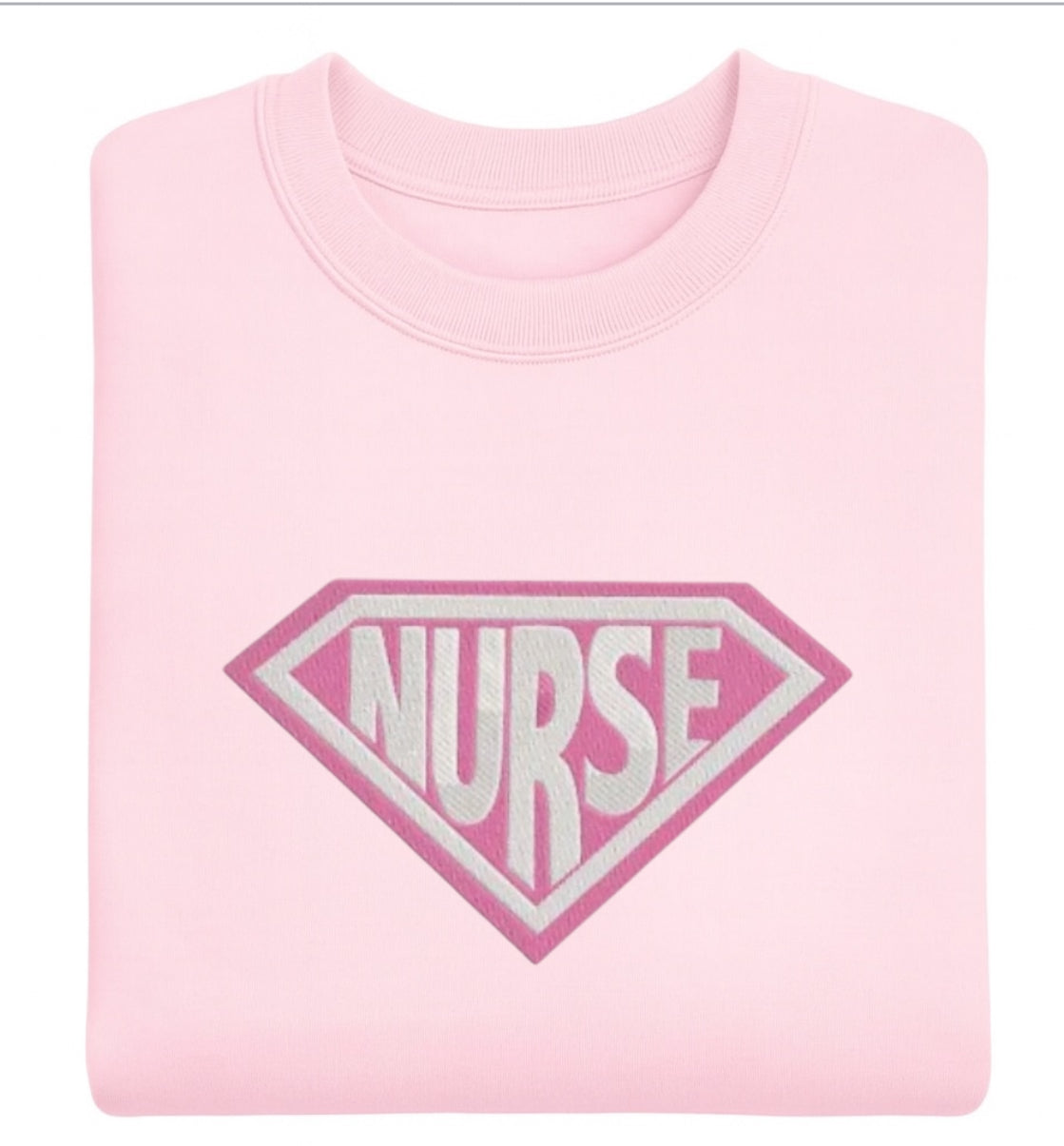 Embroidered Nurse Design | Pink Super Hero Nurse  | Healthcare-Inspired