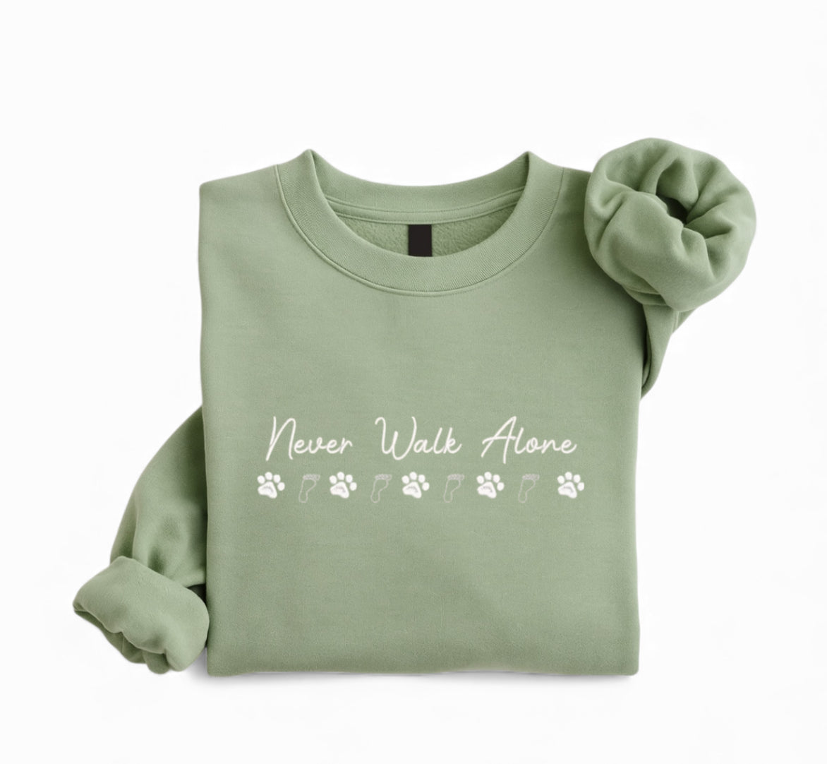 Embroidered Never Walk Alone Sweatshirt – Pet Lover Gift