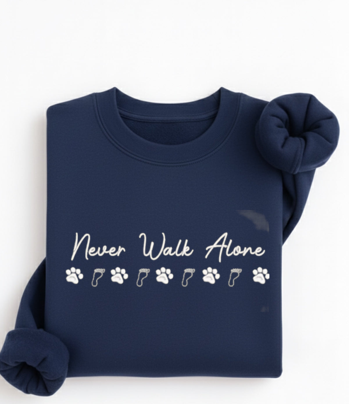 Embroidered Never Walk Alone Sweatshirt – Pet Lover Gift