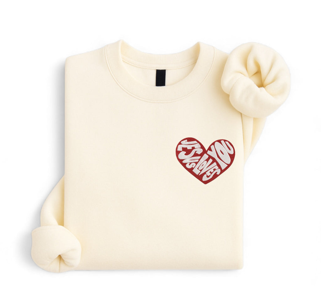 Embroidered Jesus Christmas Tree Sweatshirt – Faith Gift