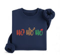 Embroidered Ho Ho Ho Christmas Sweatshirt – Santa & Reindeer Design