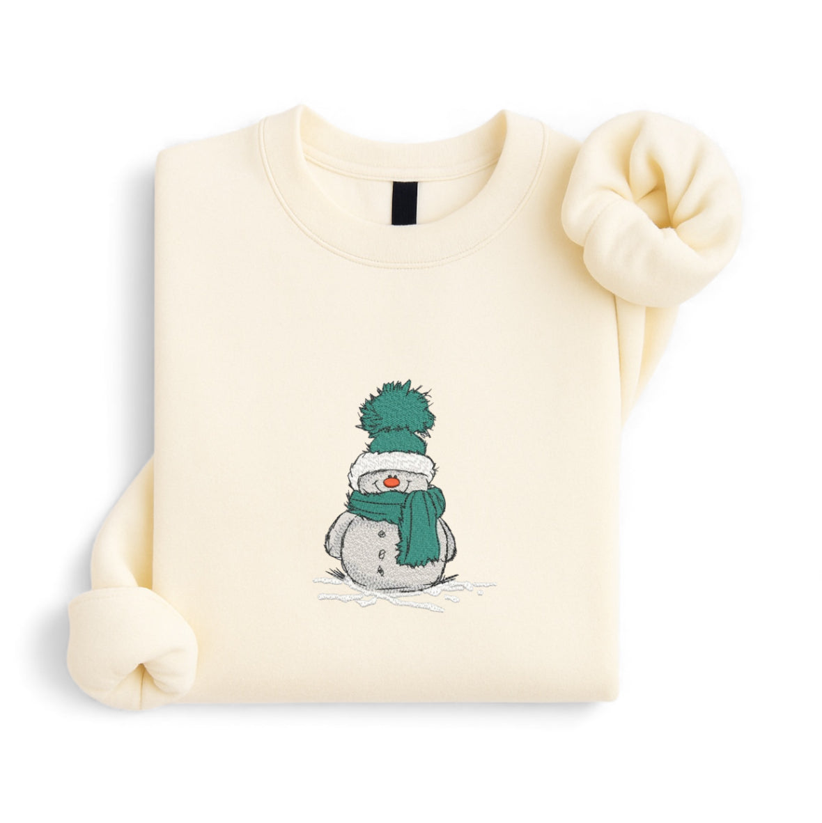 Embroidered Snowman Christmas Sweatshirt