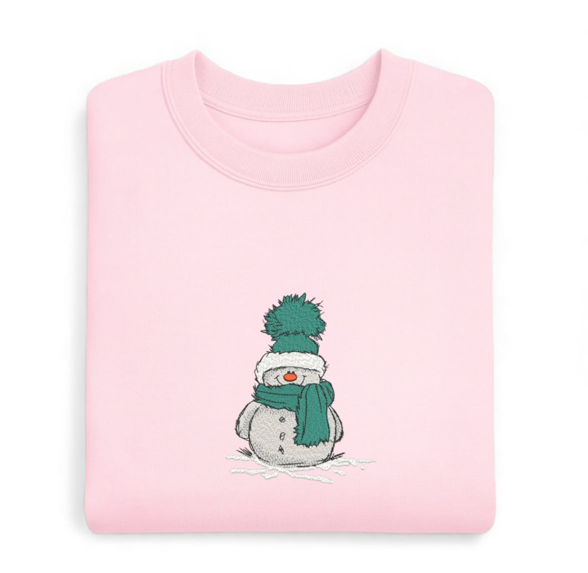 Embroidered Snowman Christmas Sweatshirt