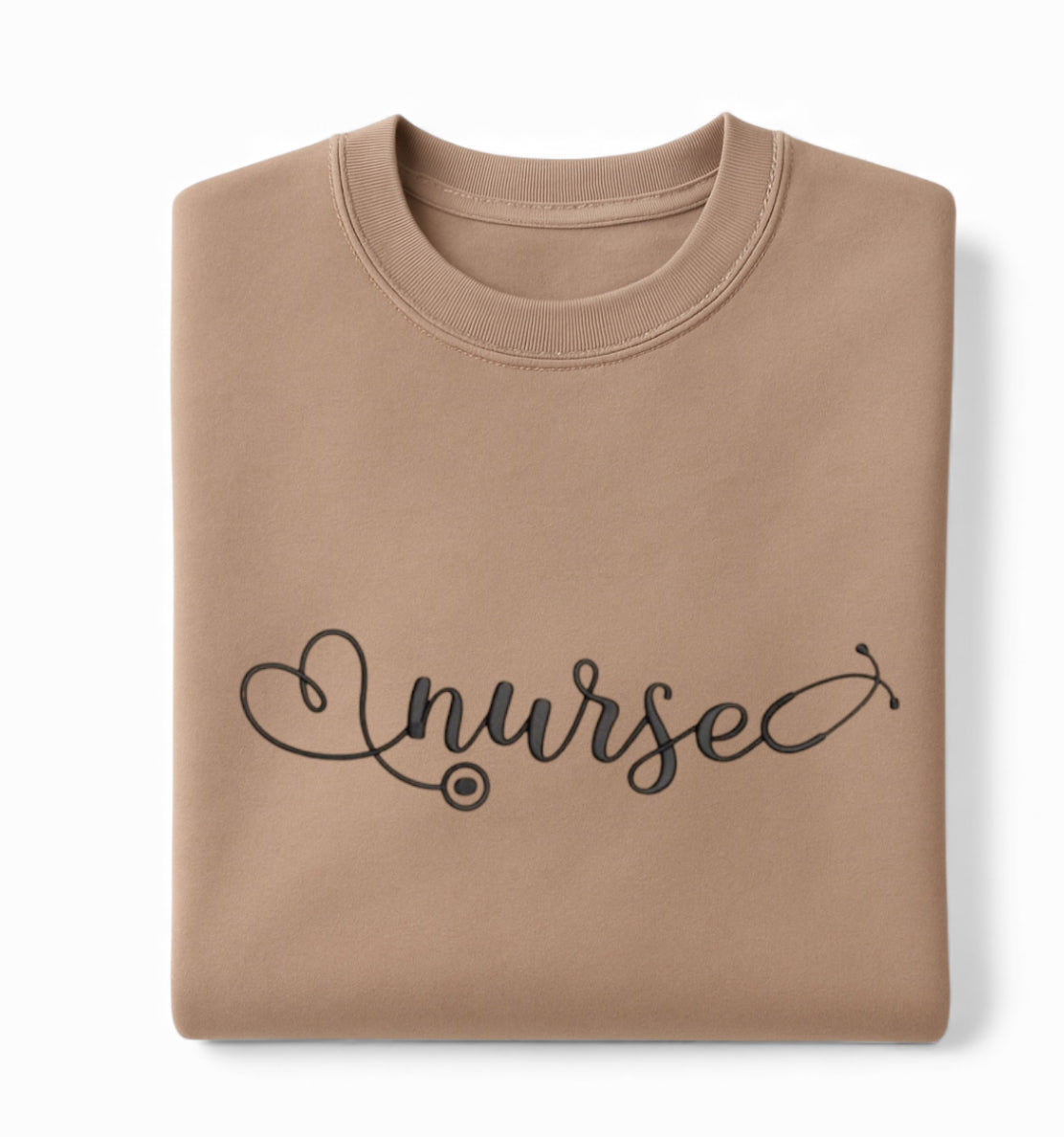 Embroidered Nurse Stethoscope Heart Sweatshirt, Medical Crewneck, RN Pullover