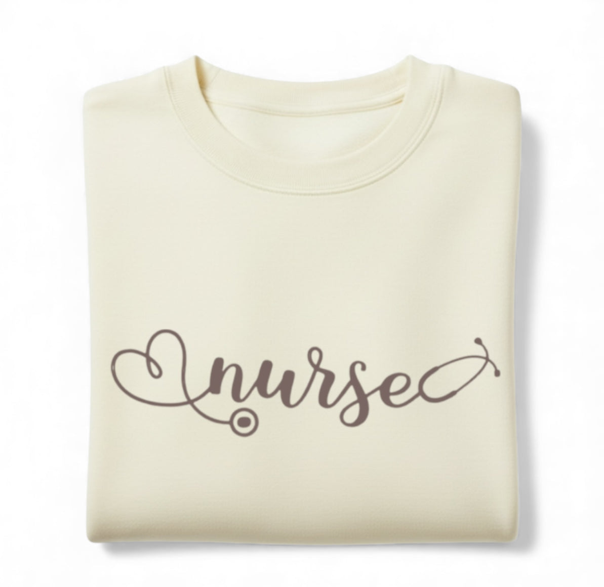 Embroidered Nurse Stethoscope Heart Sweatshirt, Medical Crewneck, RN Pullover