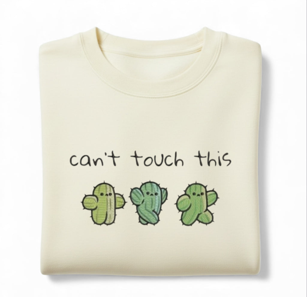 Embroidered Cute Cactus Crewneck – Funny Plant Lover Gift