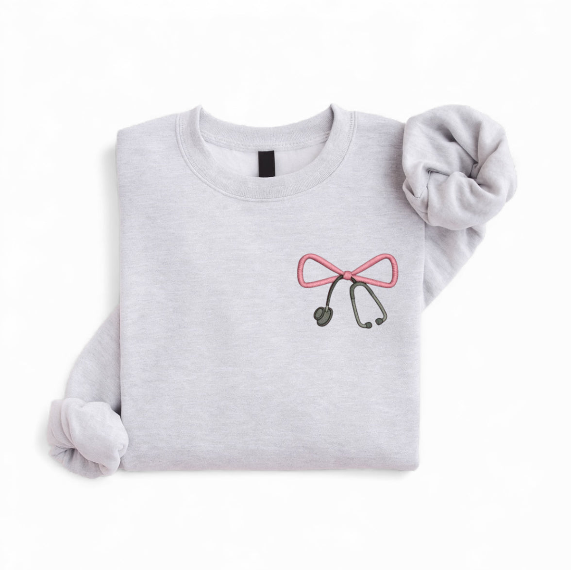 Embroidered Nurse Design | Pink Ribbon Stethoscope | Healthcare-Inspired