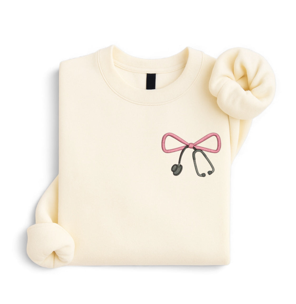 Embroidered Nurse Design | Pink Ribbon Stethoscope | Healthcare-Inspired