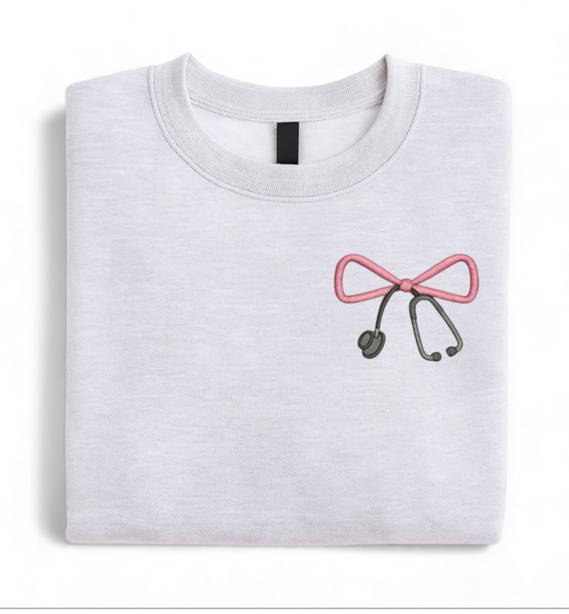 Embroidered Nurse Design | Pink Ribbon Stethoscope | Healthcare-Inspired