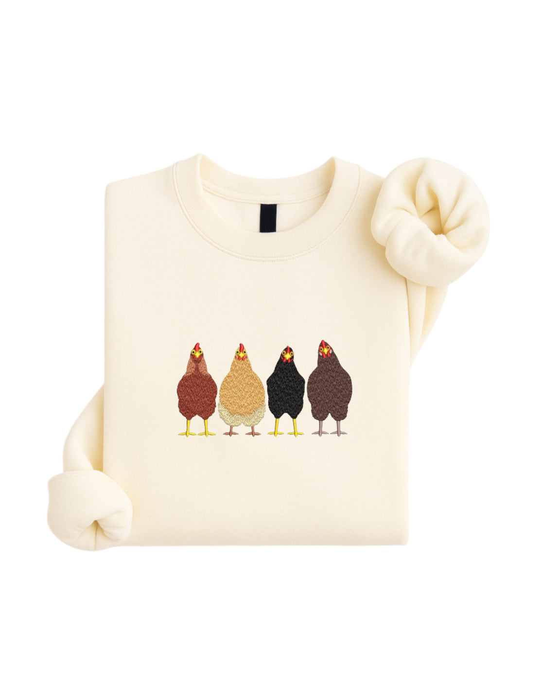 Embroidered Chicken Sweatshirt, Backyard Chicken Lover Gift, Farm Animal Embroidery