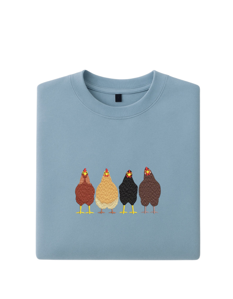 Embroidered Chicken Sweatshirt, Backyard Chicken Lover Gift, Farm Animal Embroidery