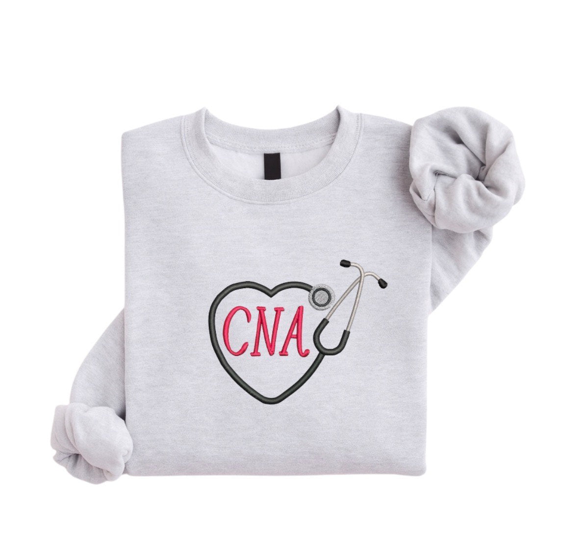 CNA Embroidered Sweatshirt – Certified Nursing Assistant Gift – Nurse Aide Crewneck – Healthcare Worker Sweatshirt