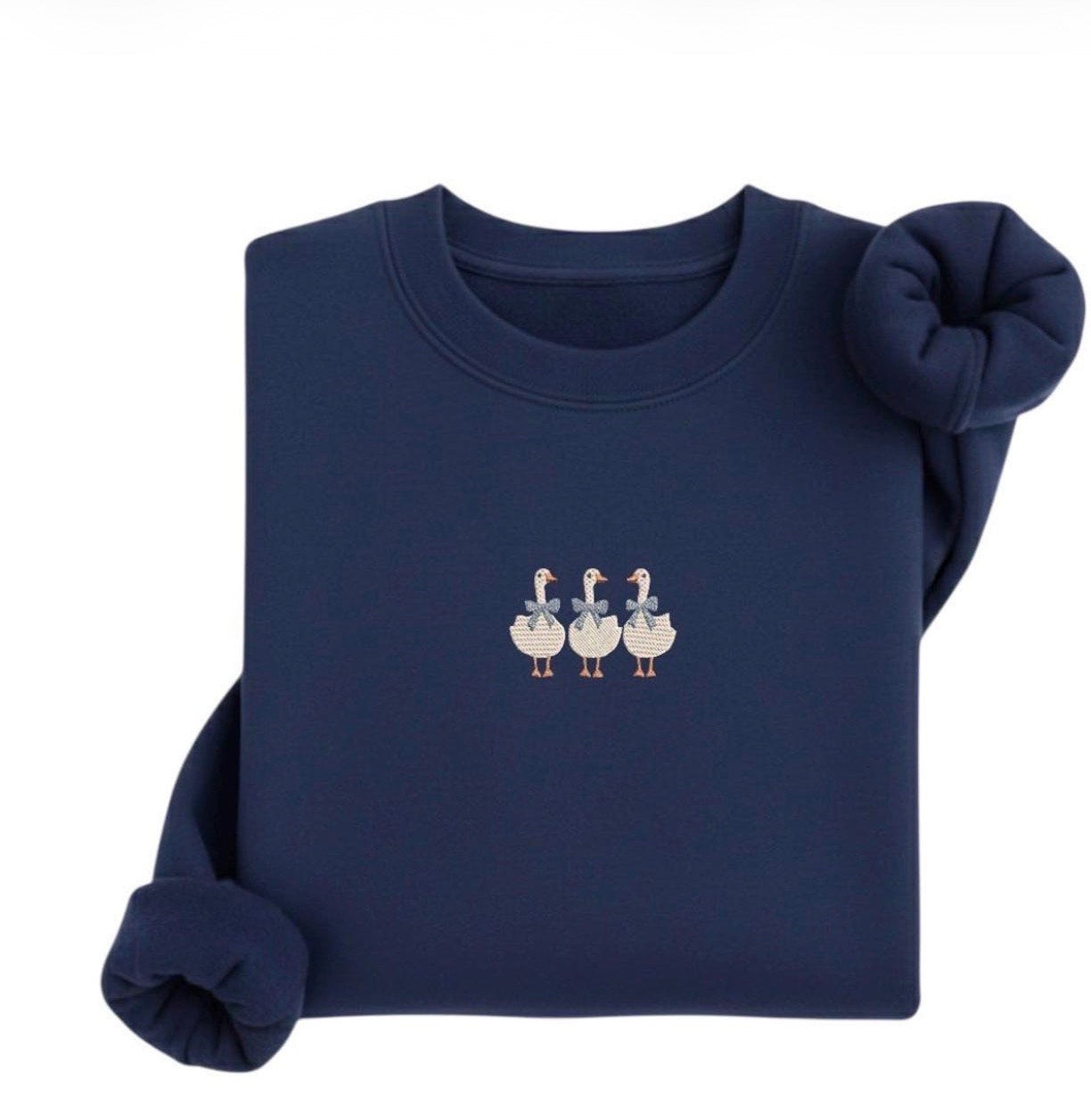 Embroidered Goose Sweatshirt, Farm Animal Lover Gift