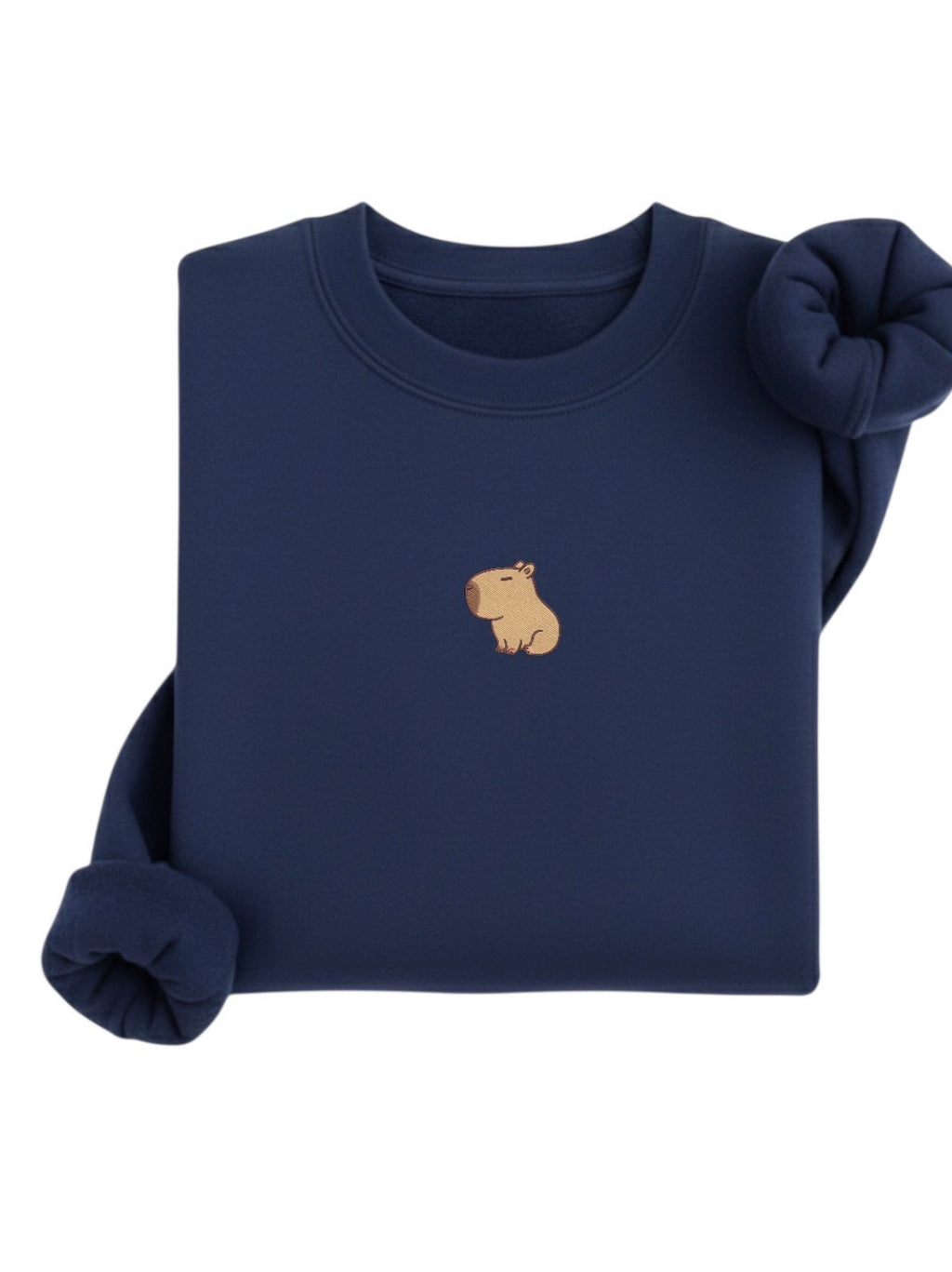 Capybara Embroidered Sweatshirt, Cute Capybara Crewneck, Minimal Animal Embroidery, Pastel  Unisex Sweatshirt, Cozy Gift