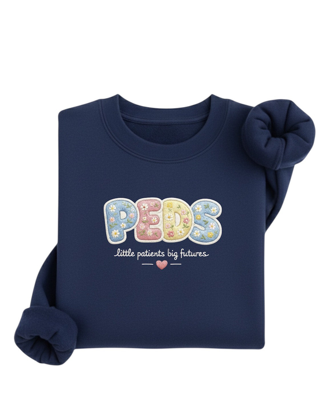 Embroidered PEDS Sweatshirt – Floral Pediatric Nurse Crewneck