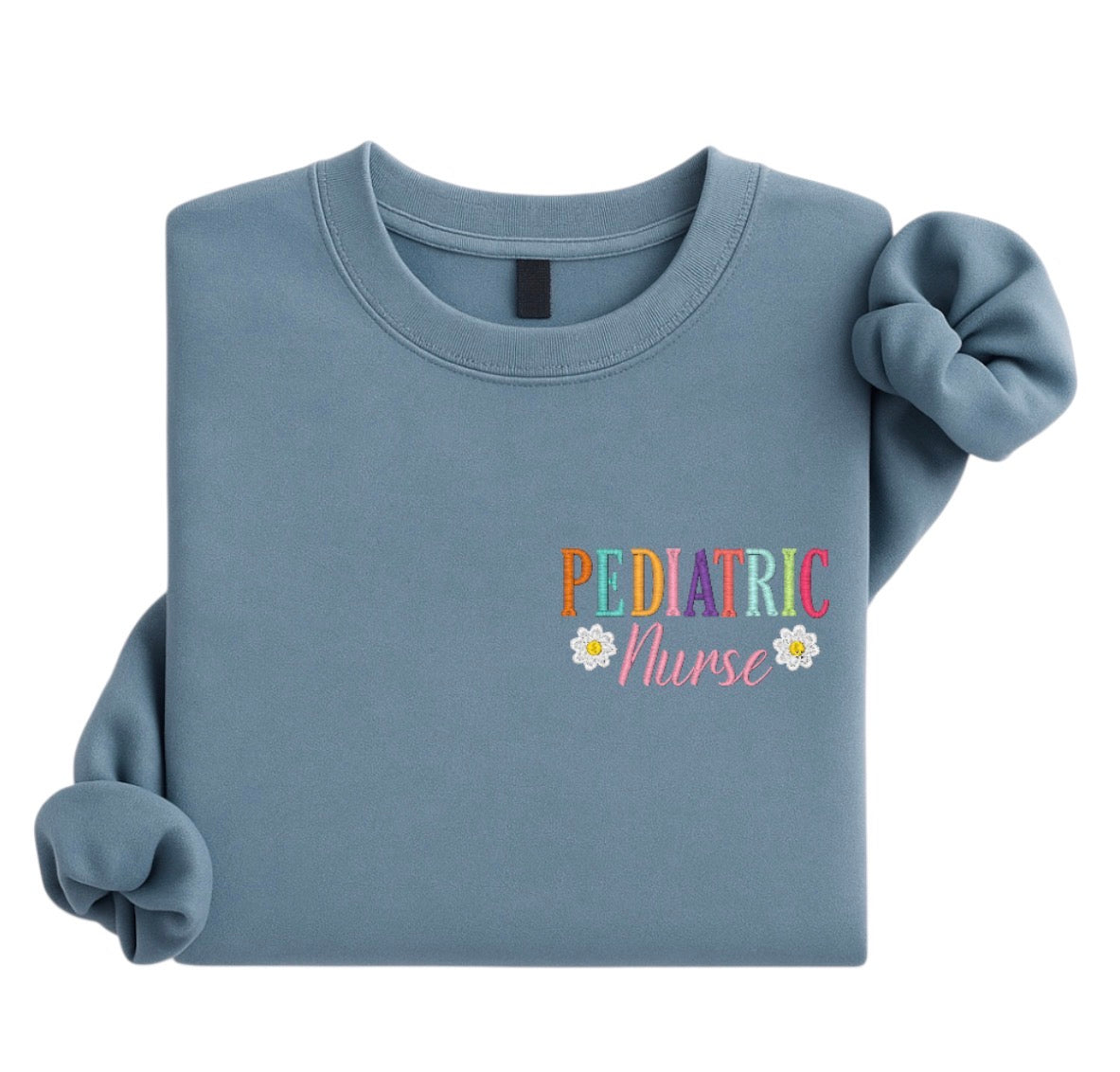 Embroidered PEDS Sweatshirt – Floral Pediatric Nurse Crewneck (Copy)