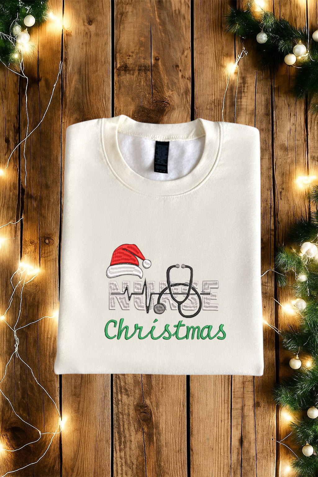 NURSE Heartbeat Stethoscope Christmas Sweatshirt