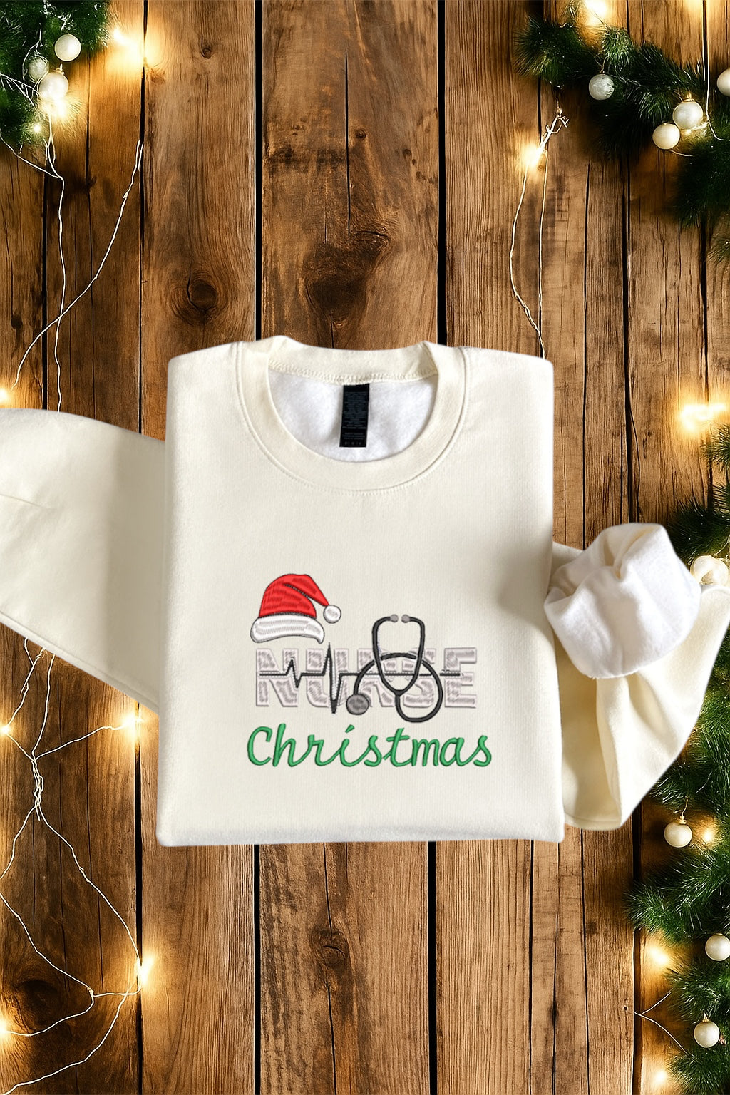 NURSE Heartbeat Stethoscope Christmas Sweatshirt