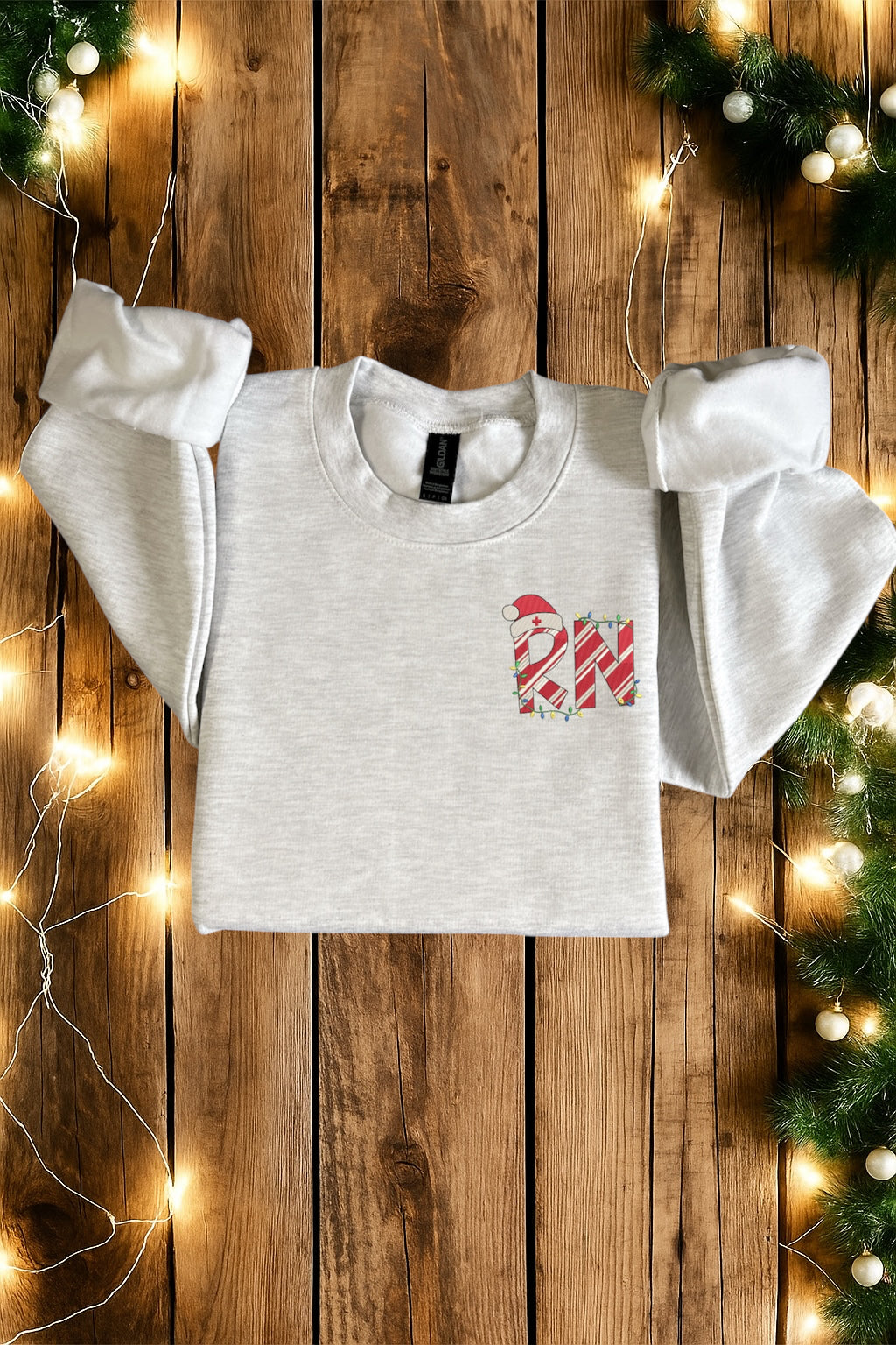 RN Candy Cane Letters Christmas Sweatshirt