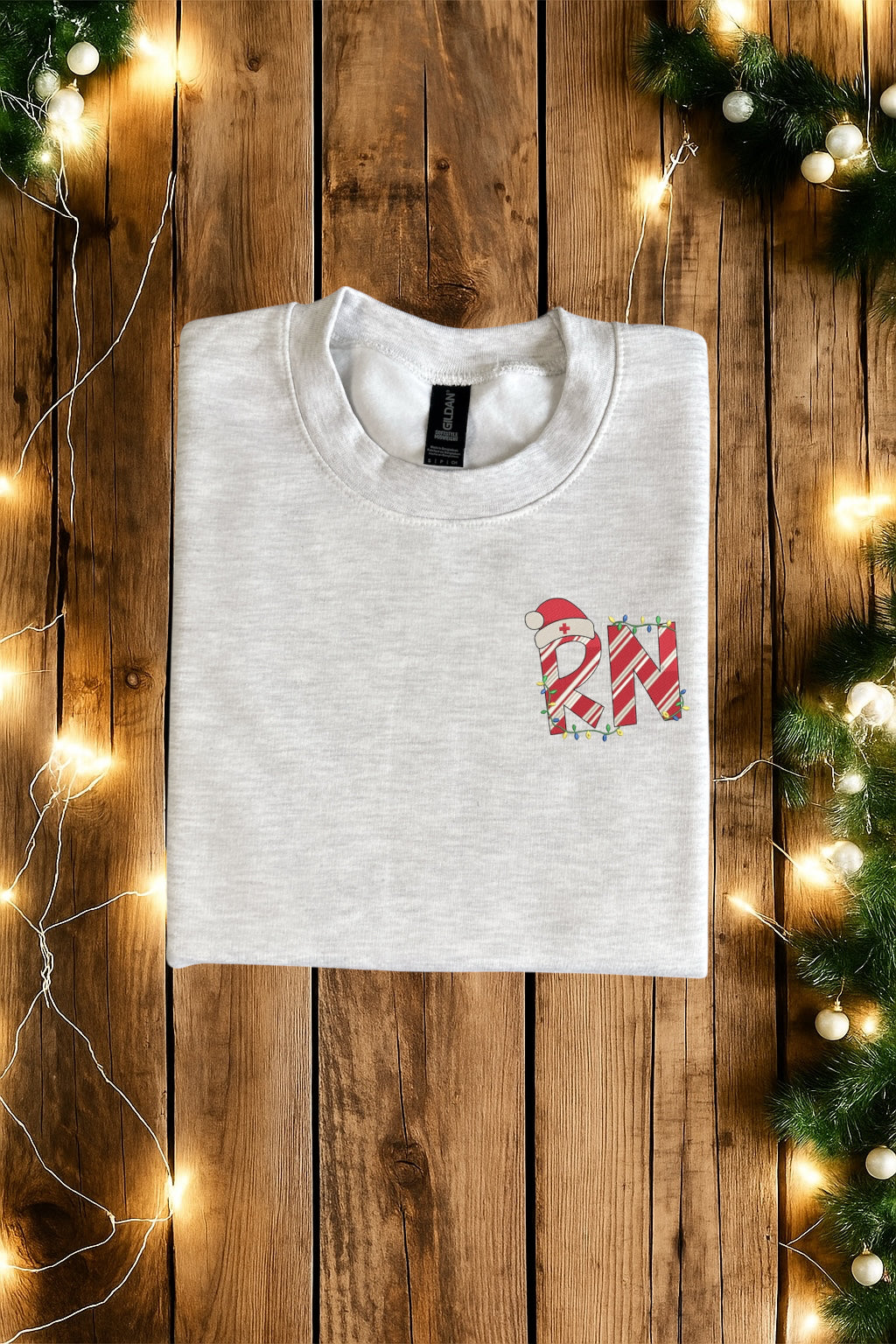 RN Candy Cane Letters Christmas Sweatshirt