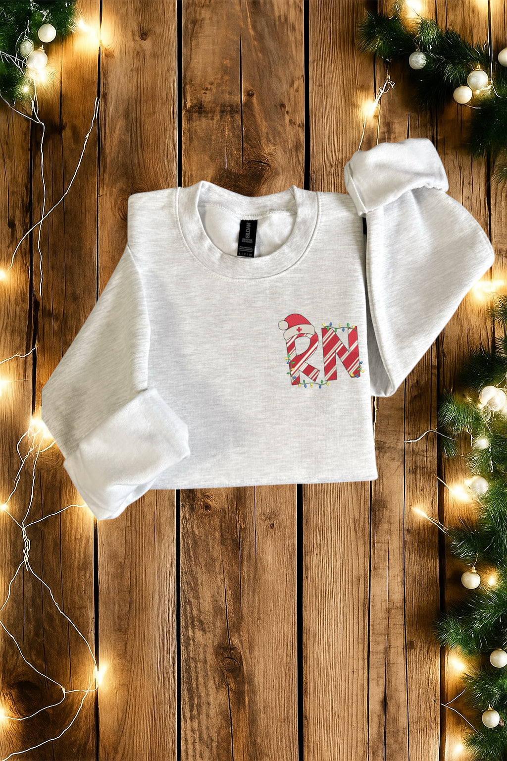 RN Candy Cane Letters Christmas Sweatshirt