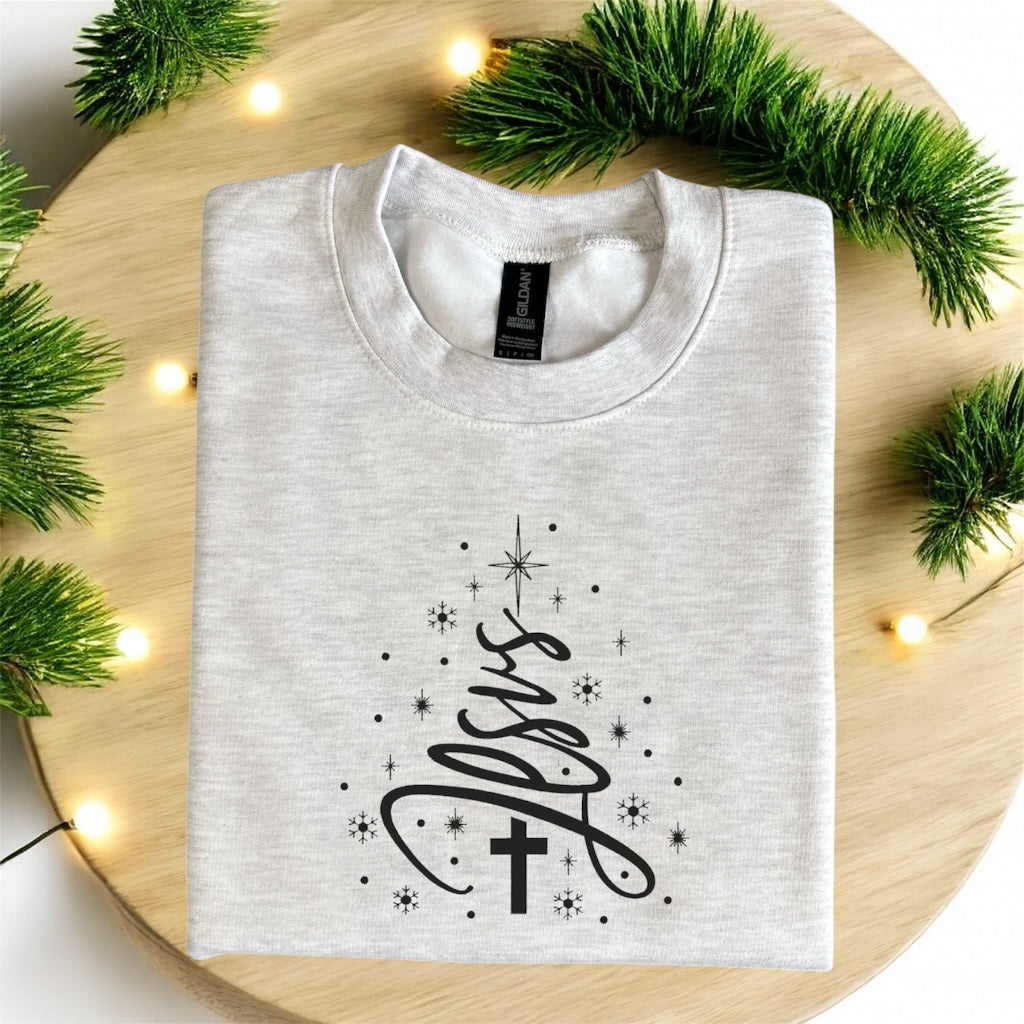 Jesus Christmas Tree Sweatshirt – Faith Gift