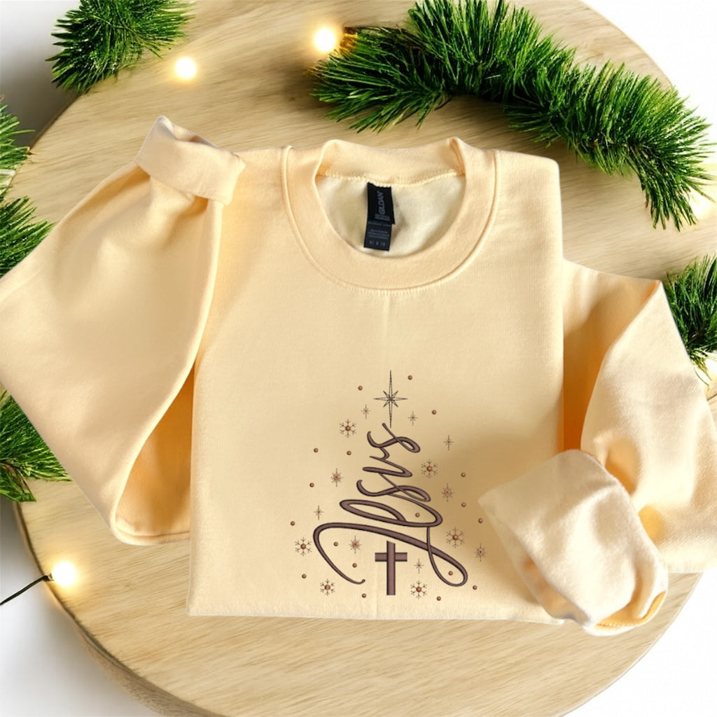 Jesus Christmas Tree Sweatshirt – Faith Gift
