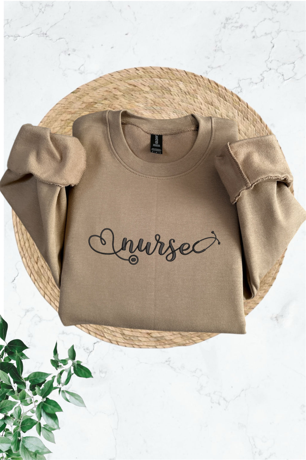 Embroidered Long Sleeve Crewneck Sweatshirt (Nurse)