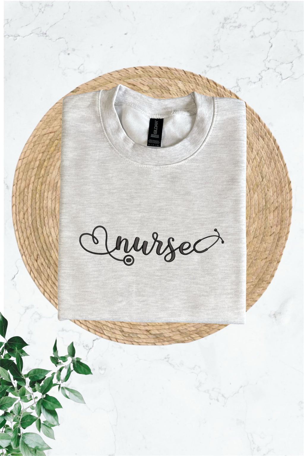 Embroidered Long Sleeve Crewneck Sweatshirt (Nurse)