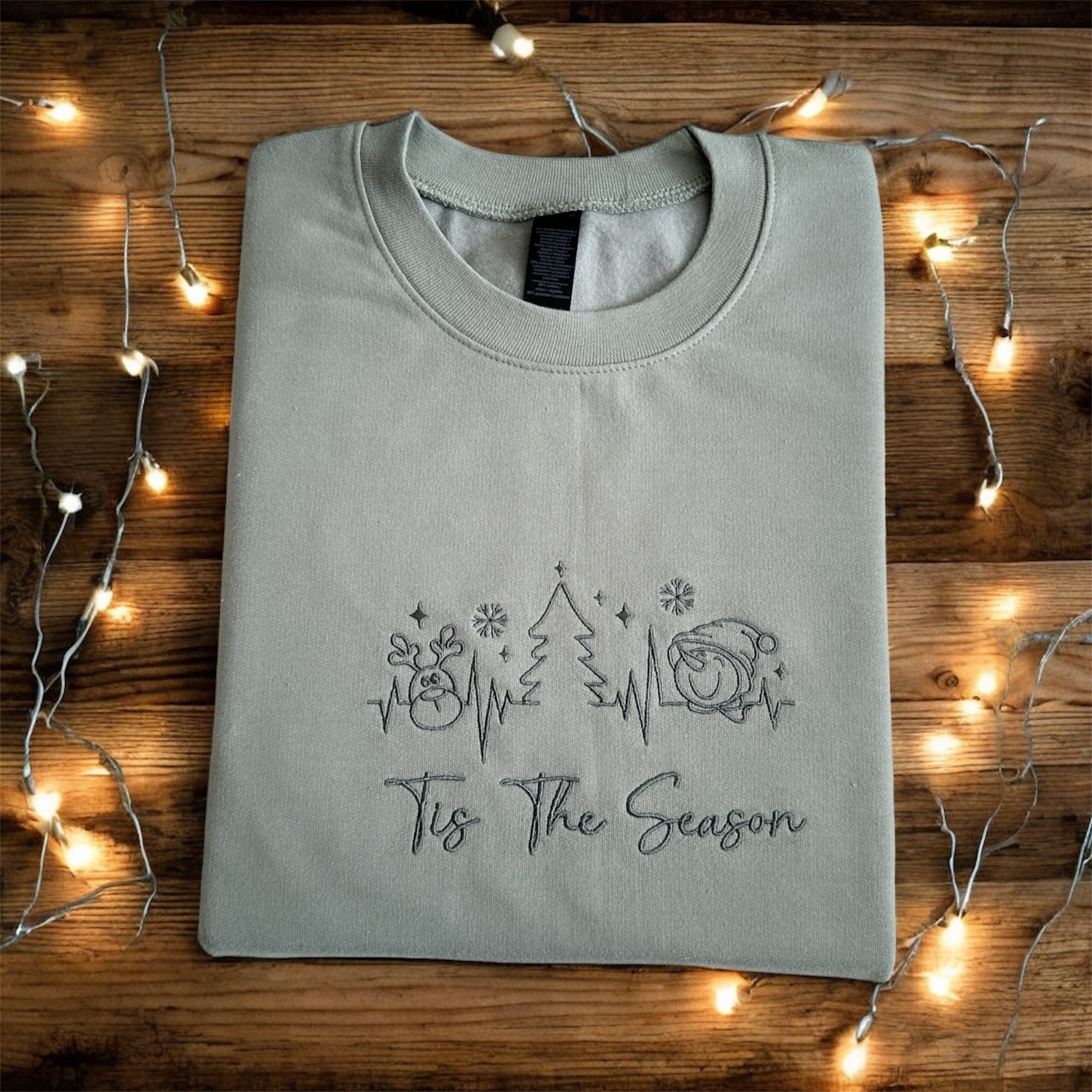 Embroidered Long Sleeve Crewneck Sweatshirt (Tis the Season)