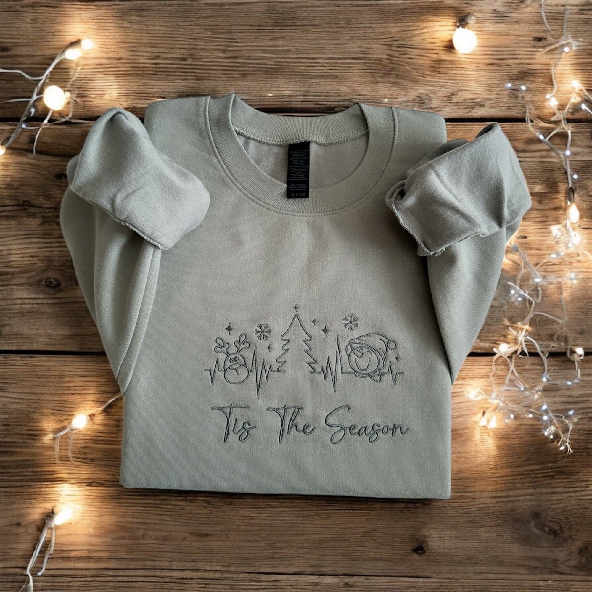 Embroidered Long Sleeve Crewneck Sweatshirt (Tis the Season)